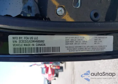 2021 Dodge Challenger Gt from USA, damaged, VIN 2C3CDZJG3MH665062